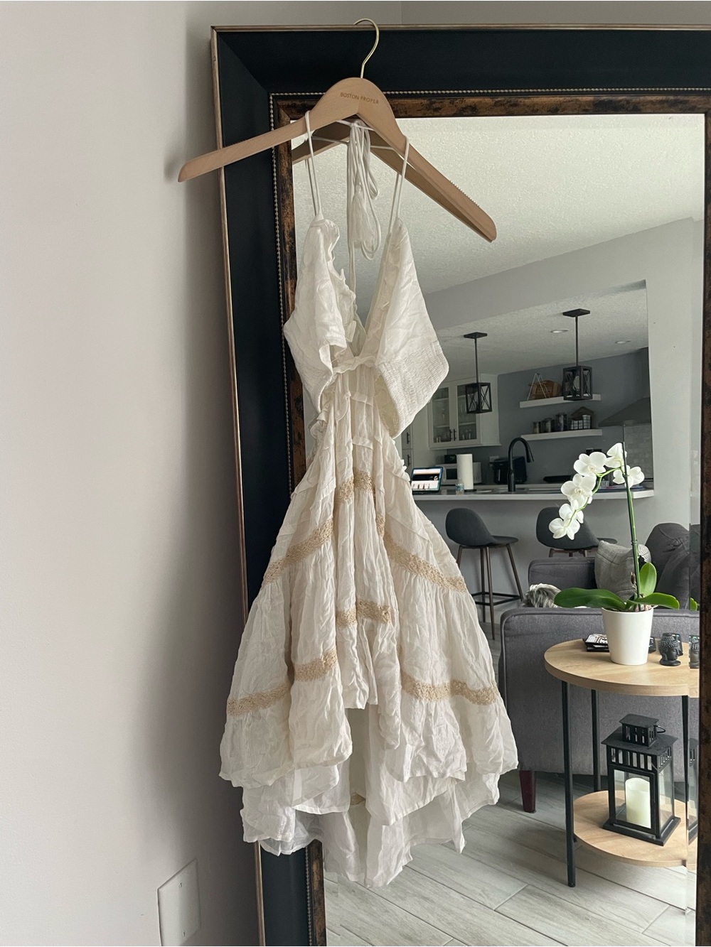 Surf Gypsy White Cutout Ruffle Mini Dress - Picture 2 of 4